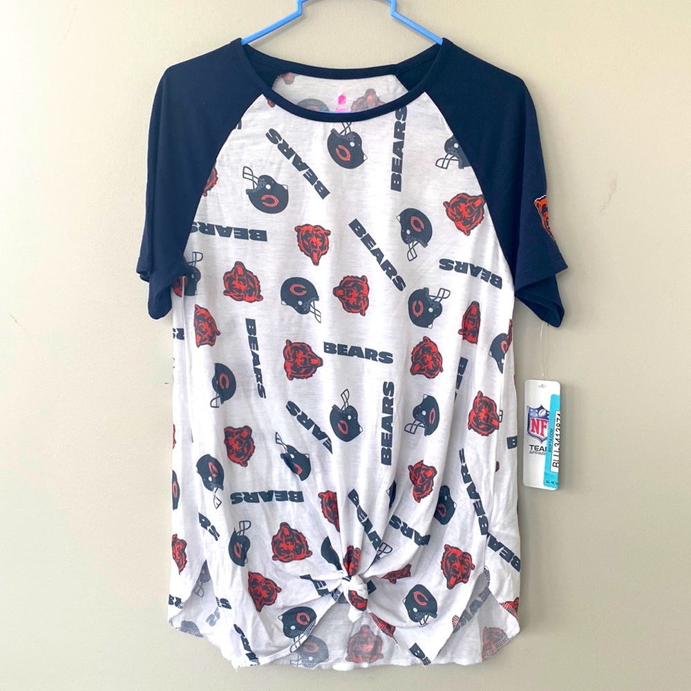 NFL Chicago Bears Short Sleeve, Tie Front Top ** NEW WITH TAGS! **